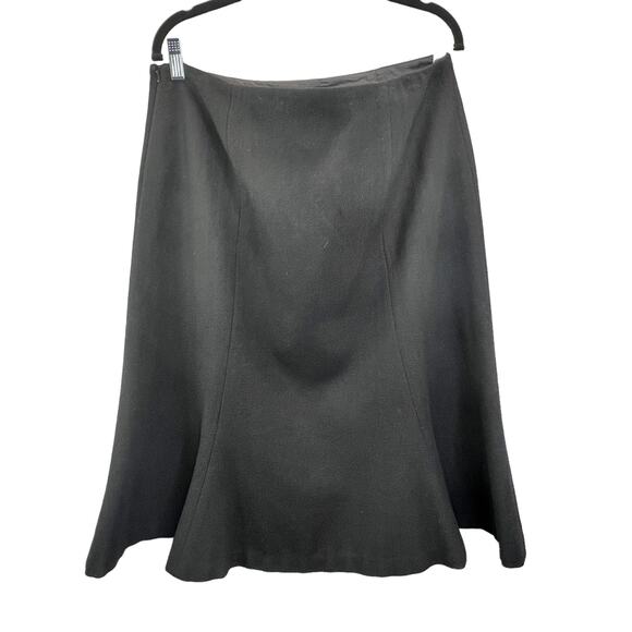 CHAPS Black Wool Blend A-Line Skirt 12 Side Zip Lined Classic Modest Religious - Picture 4 of 8